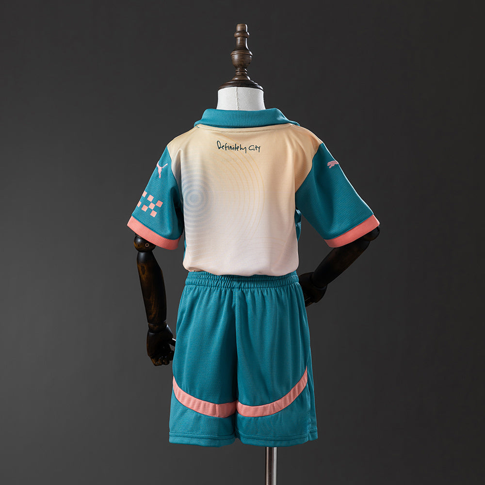 Manchester City 24-25 Fourth Away kids kit Jersey SZIE 16-28