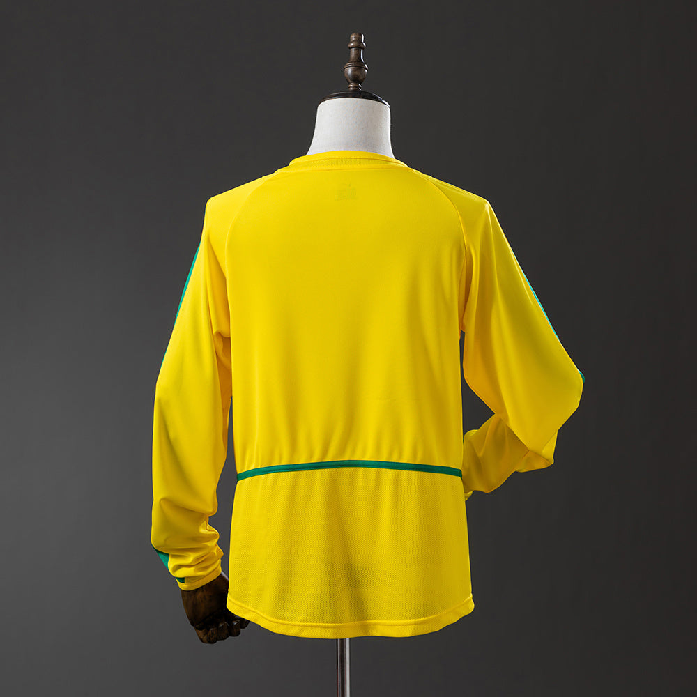 Brazil 2002 Home Long Sleeve Retro Jersey