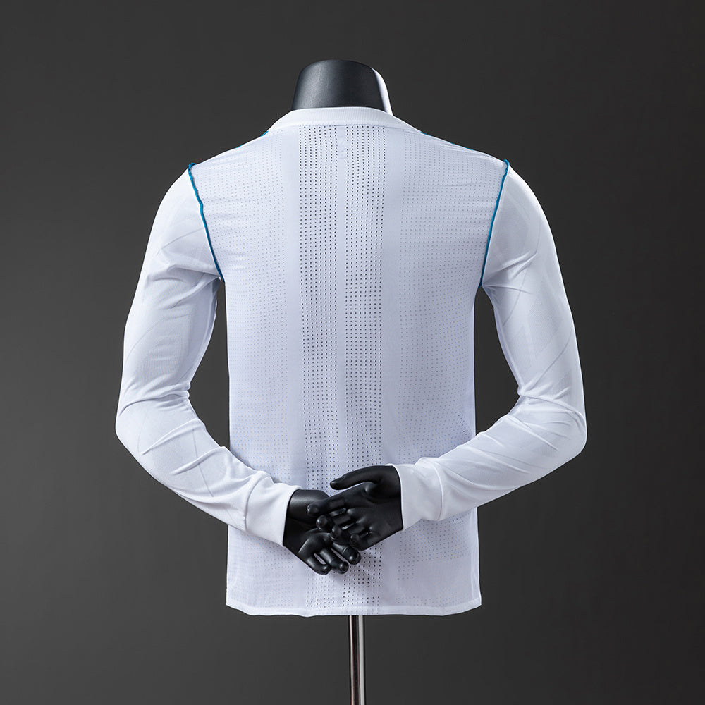 Real Madrid 17-18 Home Long Sleeve Player Version Retro Jersey