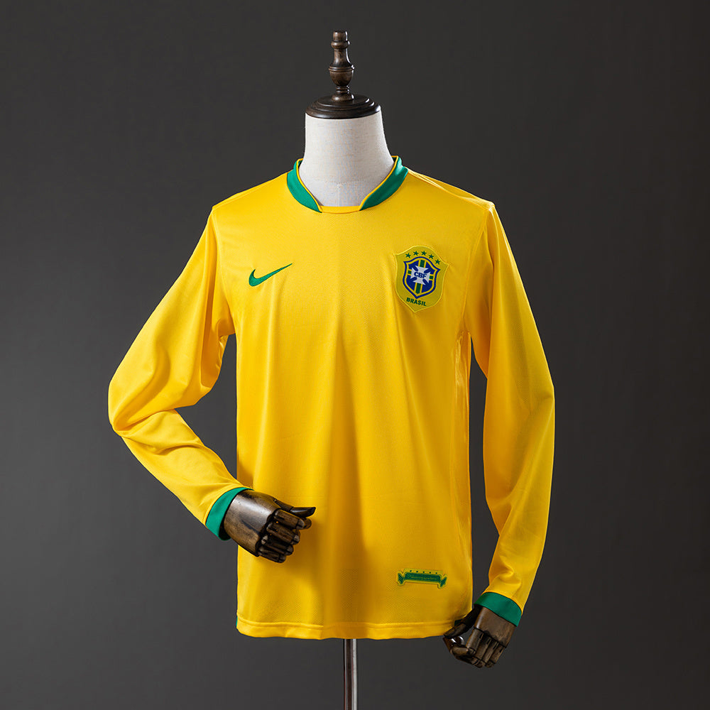Brazil 2006 Home Long Sleeve Retro Jersey detail