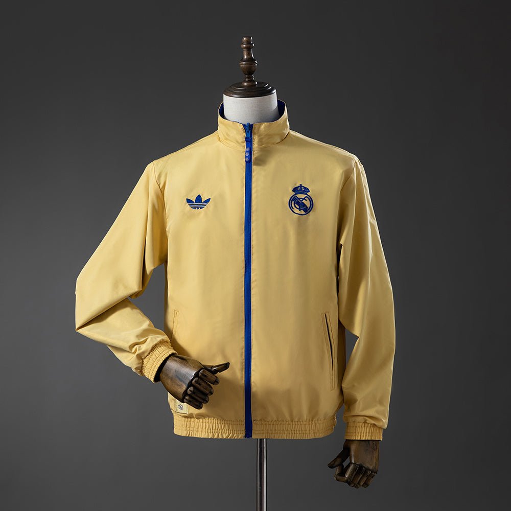 Real Madrid Reversible Jacket Windbreaker - Blue & Yellow detail