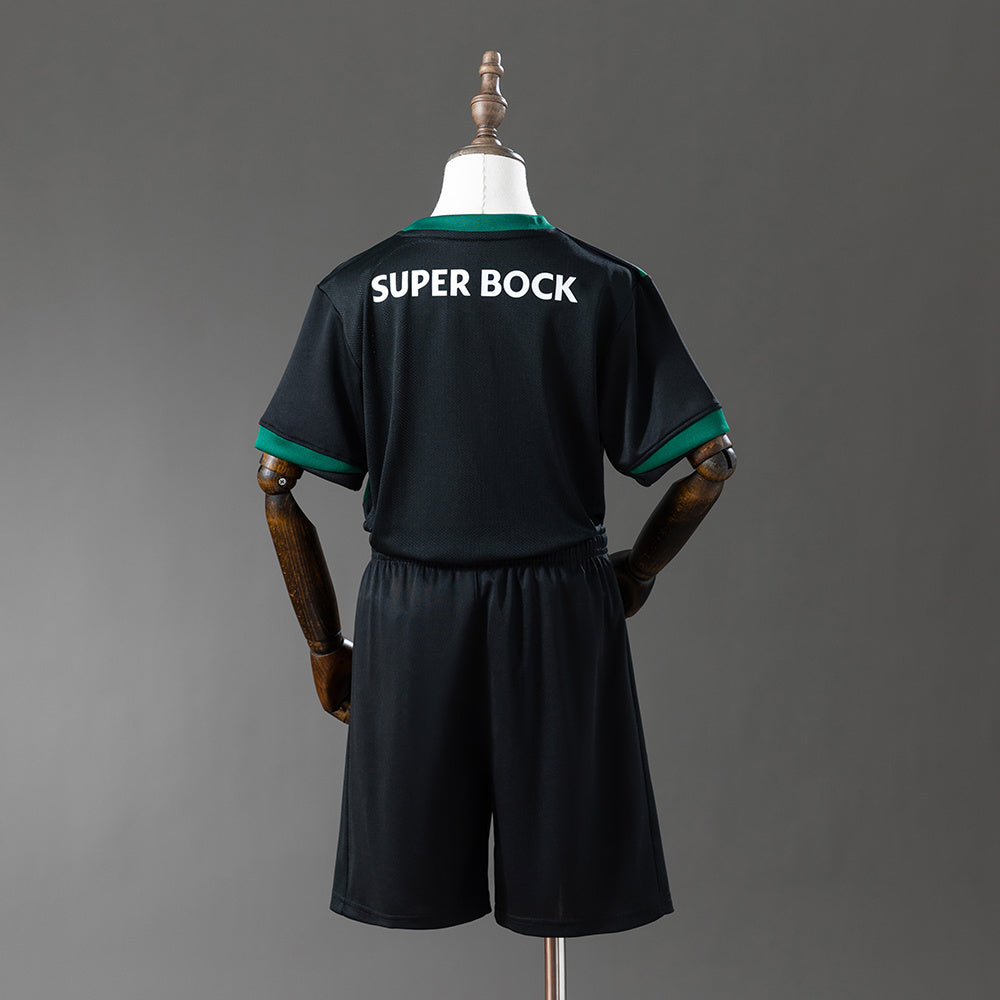 Sporting Lisbon 25-26 Kids Kit Alternative Jersey Black detail