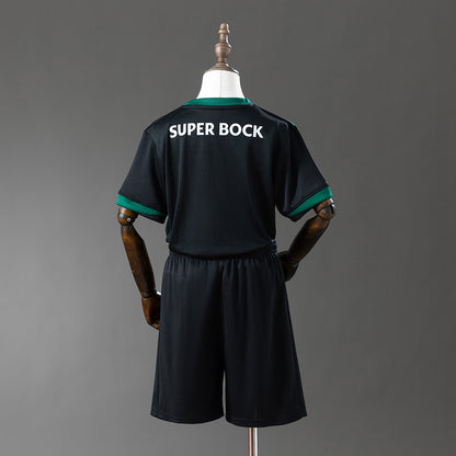 Sporting Lisbon 25-26 Kids Kit Alternative Jersey Black detail