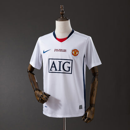 Retro Manchester United 08-09 Champions League away white detail