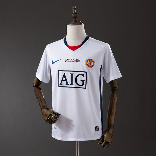 Retro Manchester United 08-09 Champions League away white detail