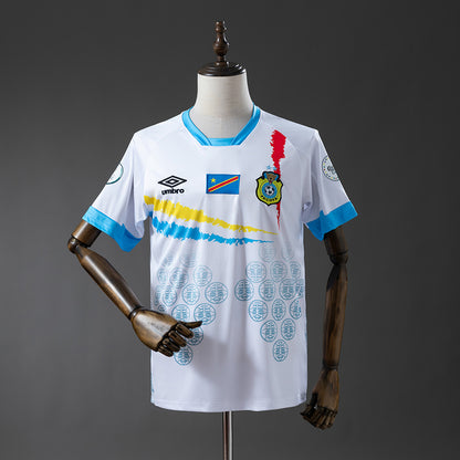 Congo 2026 White and Blue Jersey detail