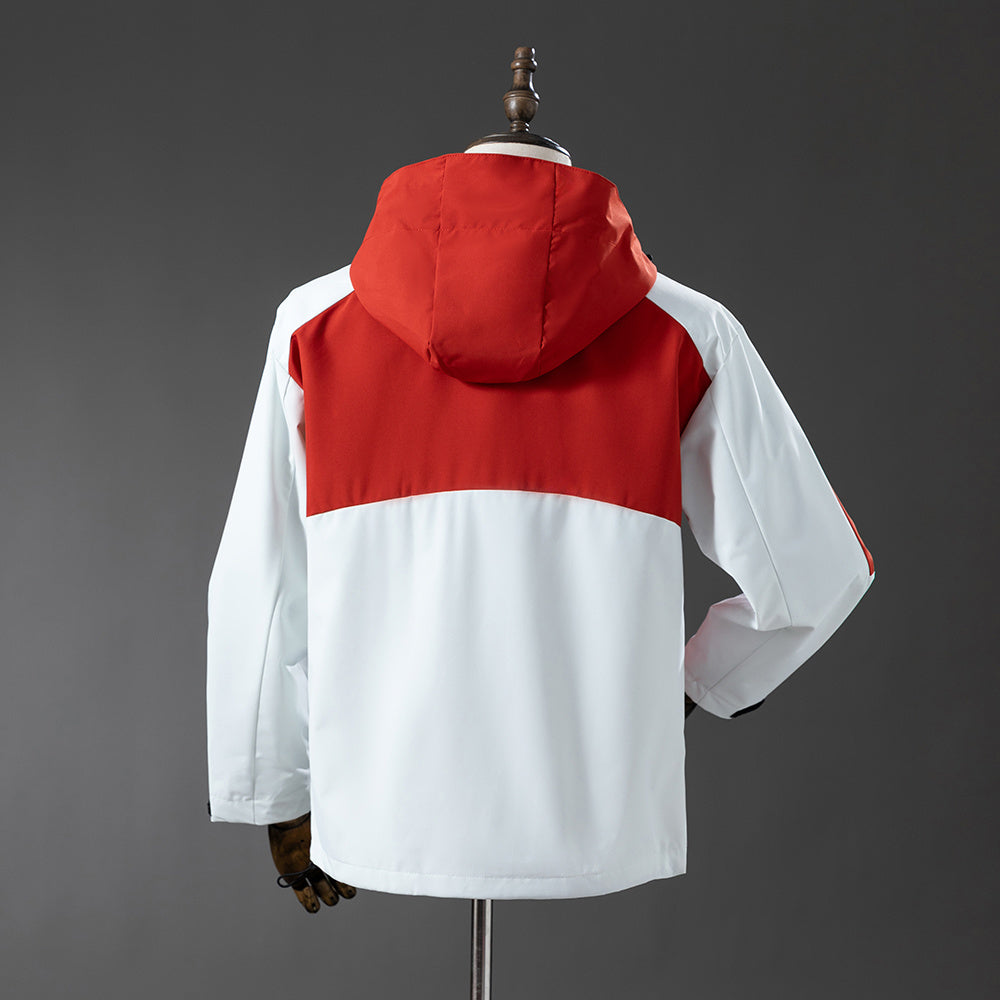 Seville Windbreaker - Red & White detail