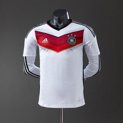 Germany 2014 Home Long Sleeve Player Version Retro Jersey detail