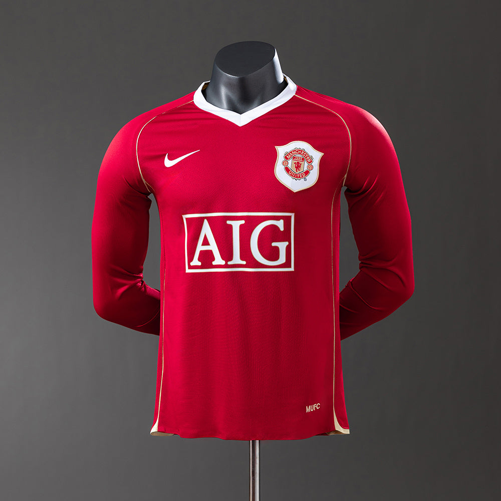 M-U 06-07 Home Long Sleeve Player Version Retro Jersey detail