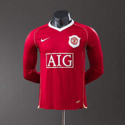 M-U 06-07 Home Long Sleeve Player Version Retro Jersey detail