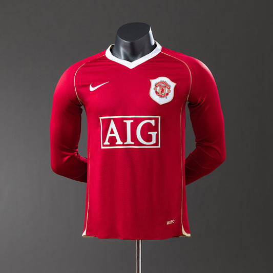 M-U 06-07 Home Long Sleeve Player Version Retro Jersey detail