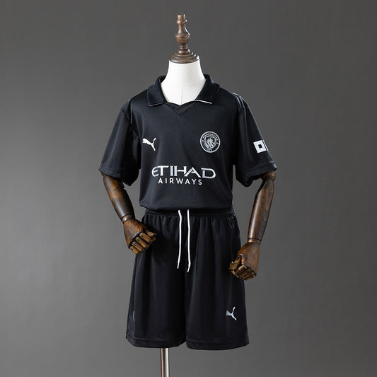 Manchester City 25-26 Away Full kids kit Jersey detail