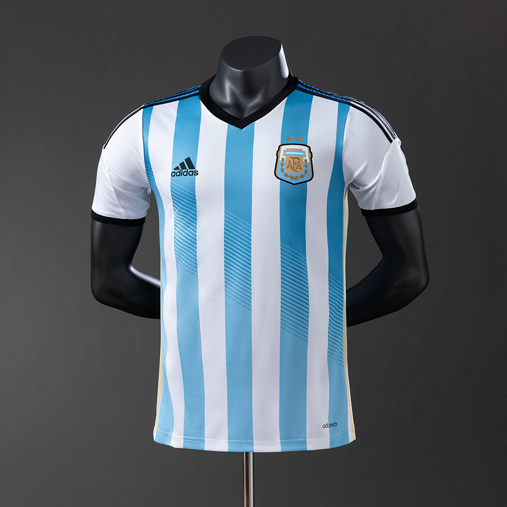 Argentina 2014 Home Player Version Retro Jersey detail