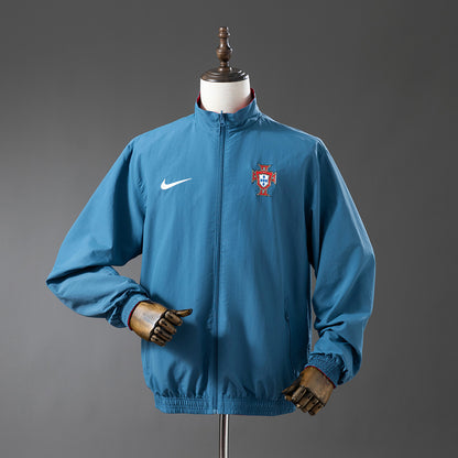 Portugal Reversible Jacket Windbreaker - Red & Cyan detail
