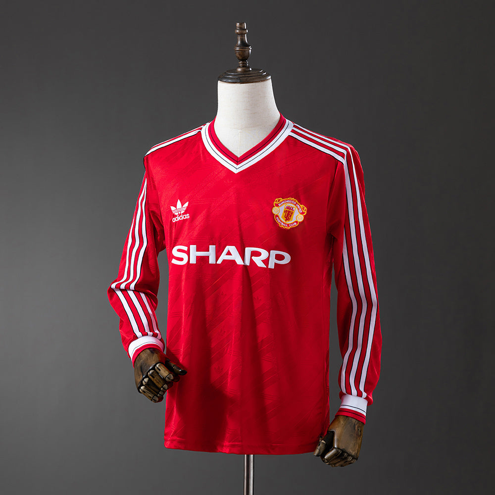 M-U 1986-88 Second Away Long Sleeve Retro Jersey detail