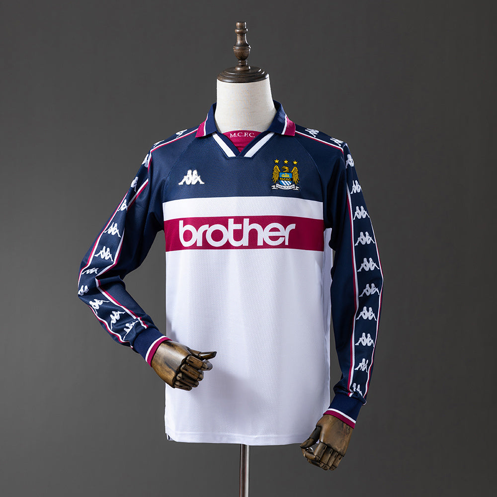 Manchester City 97-98 Away Long Sleeve Retro Jersey detail