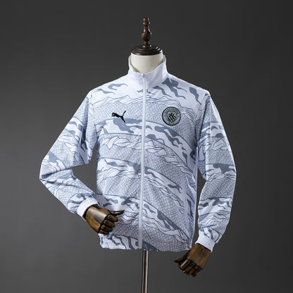 Manchester City Reversible Jacket Windbreaker - White & Mint Green detail