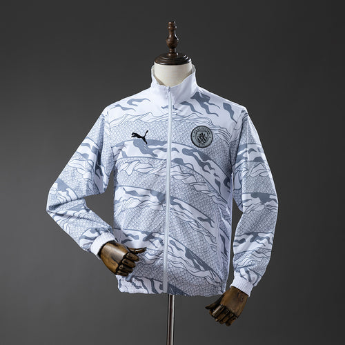 Manchester City Reversible Jacket Windbreaker - White & Mint Green detail
