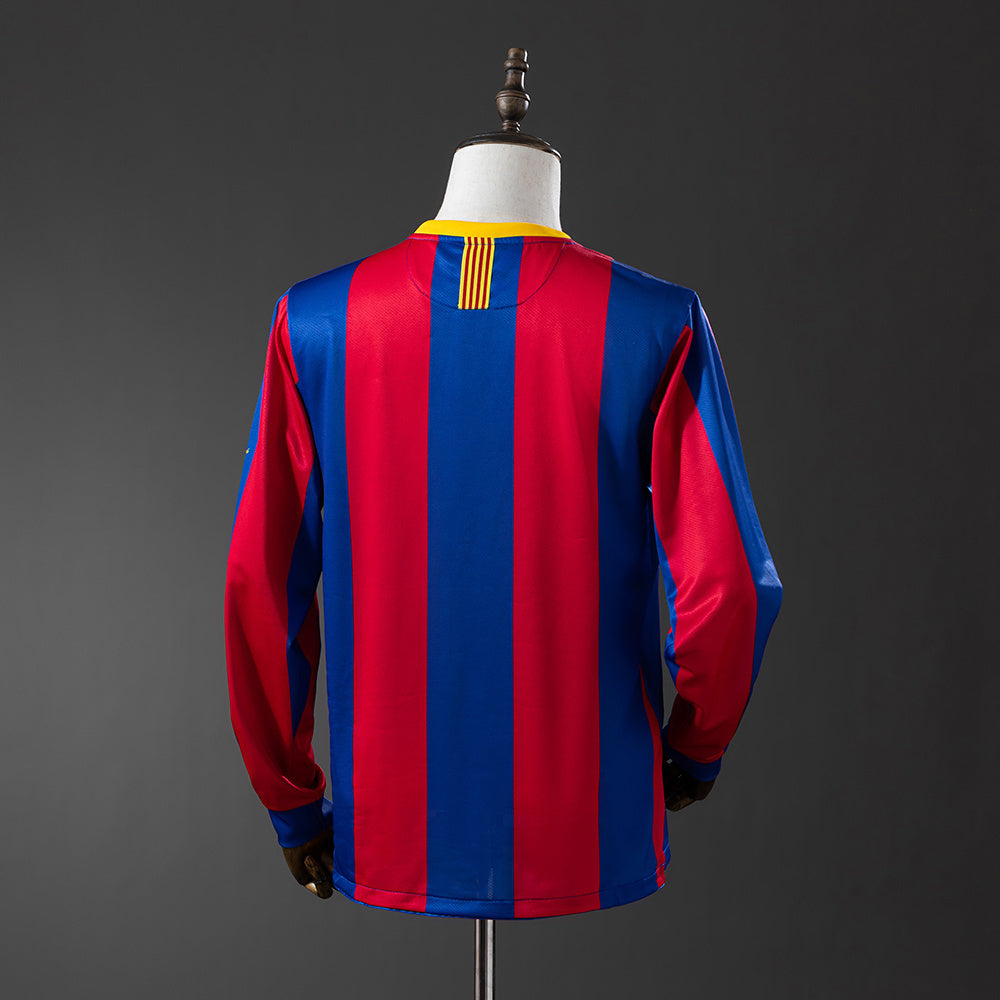Barcelona 2010-11 Home Champions League Edition Long Sleeve Retro Jersey