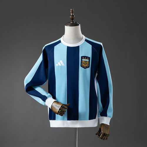 Argentina 25-26 Long-sleeved Sweatshirt - Dark Blue & Light Blue M-