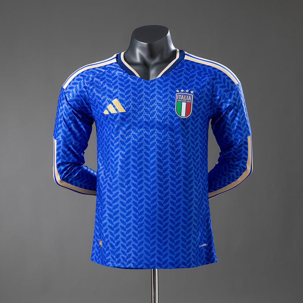 Italy 2026 Home Player Version Long-Sleeve Jersey detail
