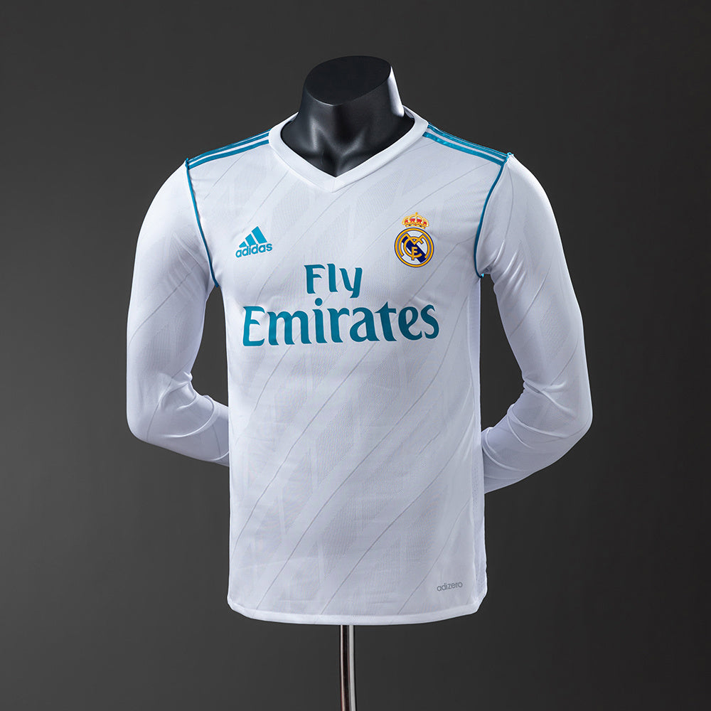 Real Madrid 17-18 Home Long Sleeve Player Version Retro Jersey detail