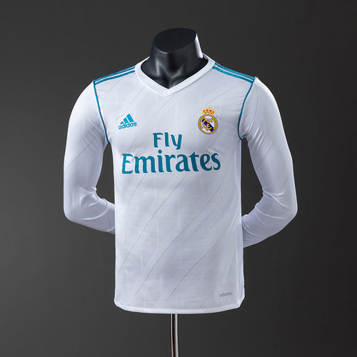 Real Madrid 17-18 Home Long Sleeve Player Version Retro Jersey detail