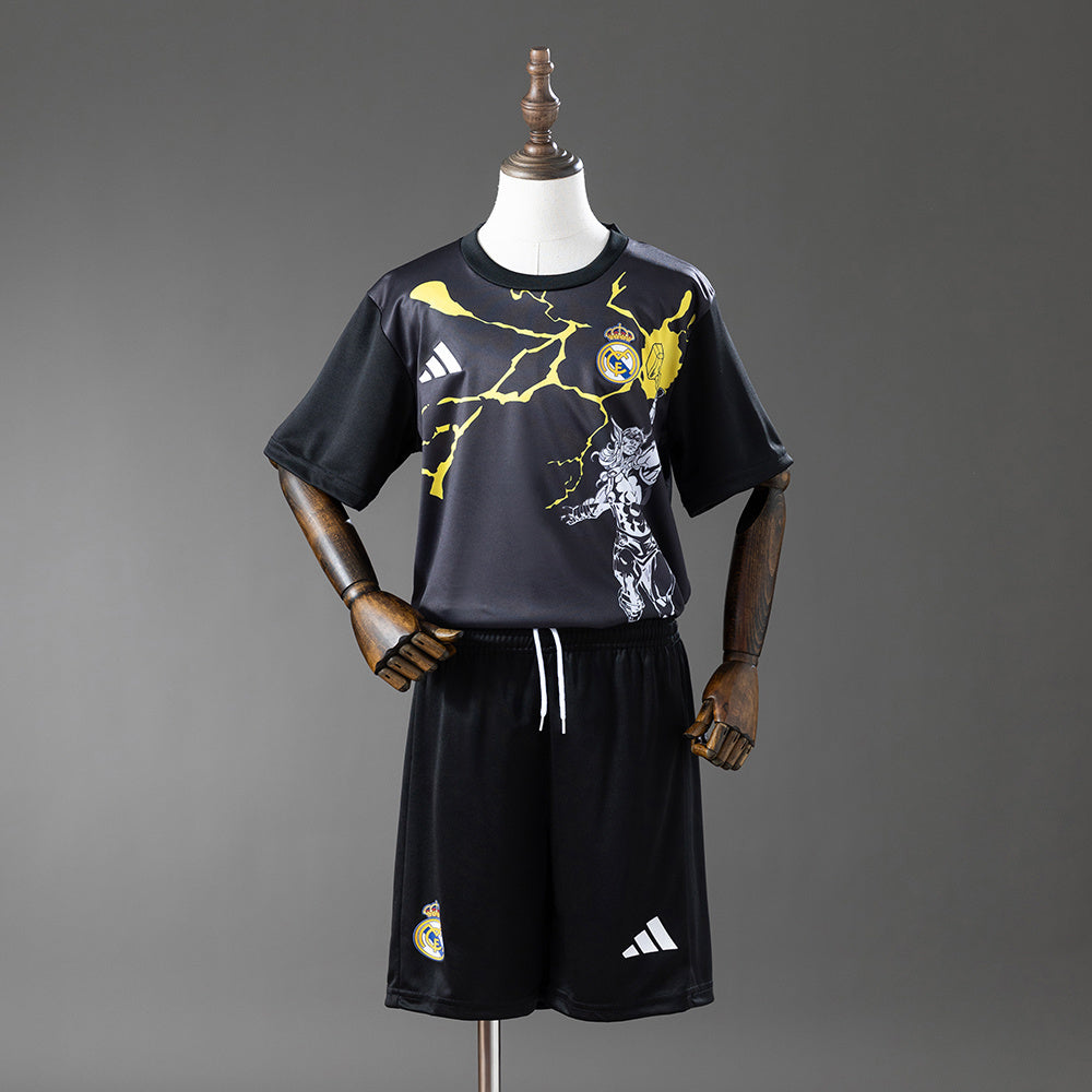 Real Madrid 25-26 Avengers - Pre-Match(Black) Kids Kit Jersey