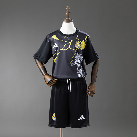 Real Madrid 25-26 Avengers - Pre-Match(Black) Kids Kit Jersey