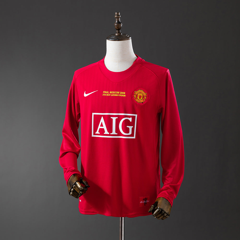 Retro long sleeve M-U 07-08 Champions League version home detail