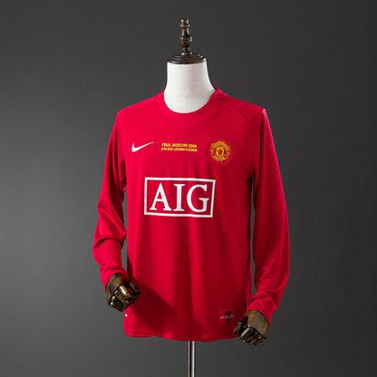Retro long sleeve M-U 07-08 Champions League version home detail