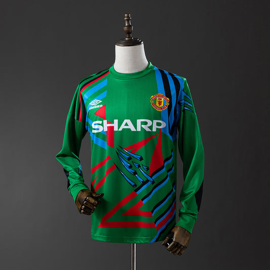 M-U 92-94 Goalkeeper Long Sleeve Retro Jersey detail