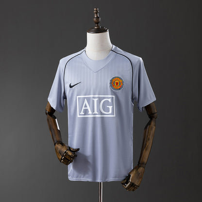 M-U 2007 Goalkeeper Grey Retro Jersey detail