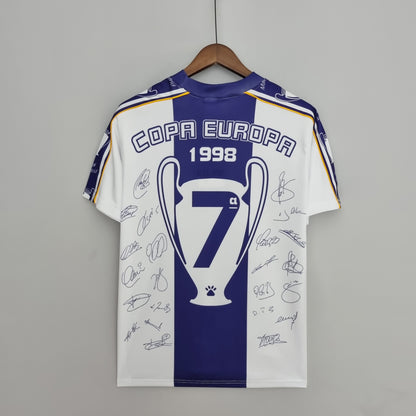Retro 97-98 Real Madrid Champions League 7 Champions Commemorative Edition