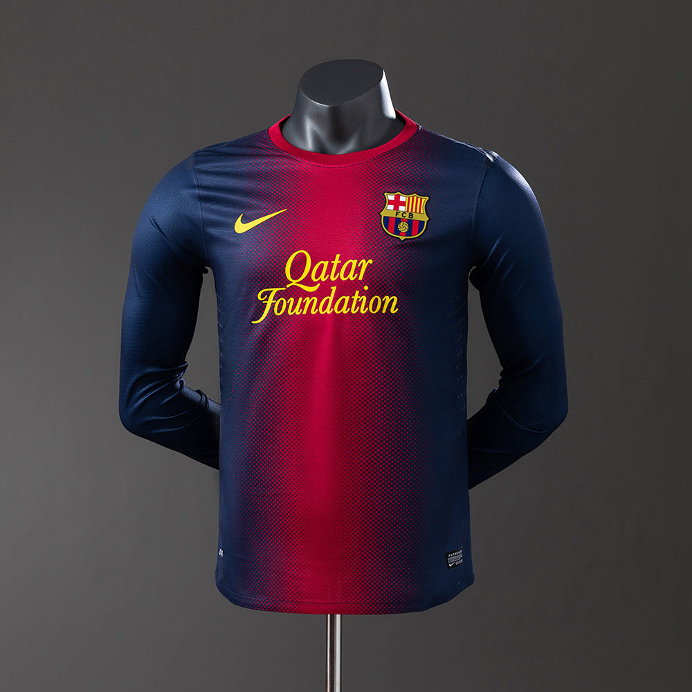 Barcelona 12-13 Home Long Sleeve Player Version Retro Jersey detail