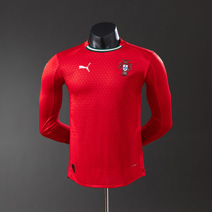 Portugal 2025 Home Long Sleeve Player Version Jersey detail