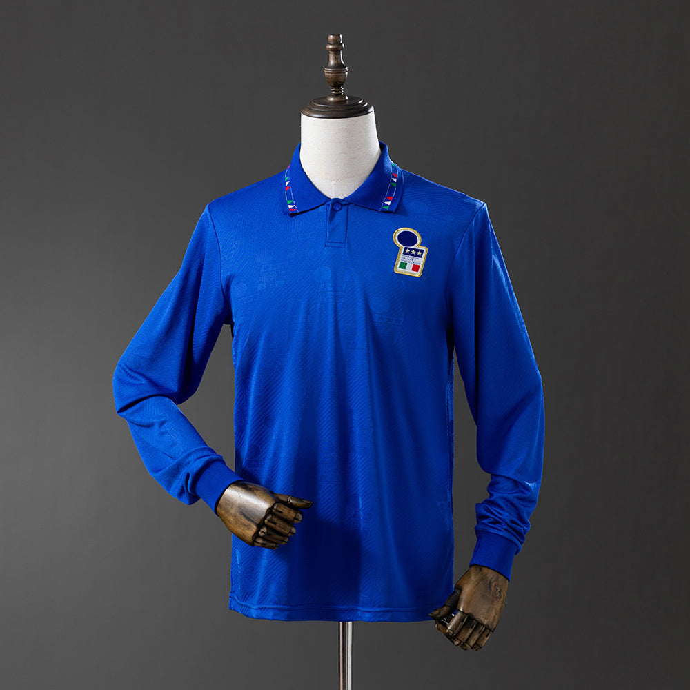 italy 1994 Home Long Sleeve Retro Jersey detail