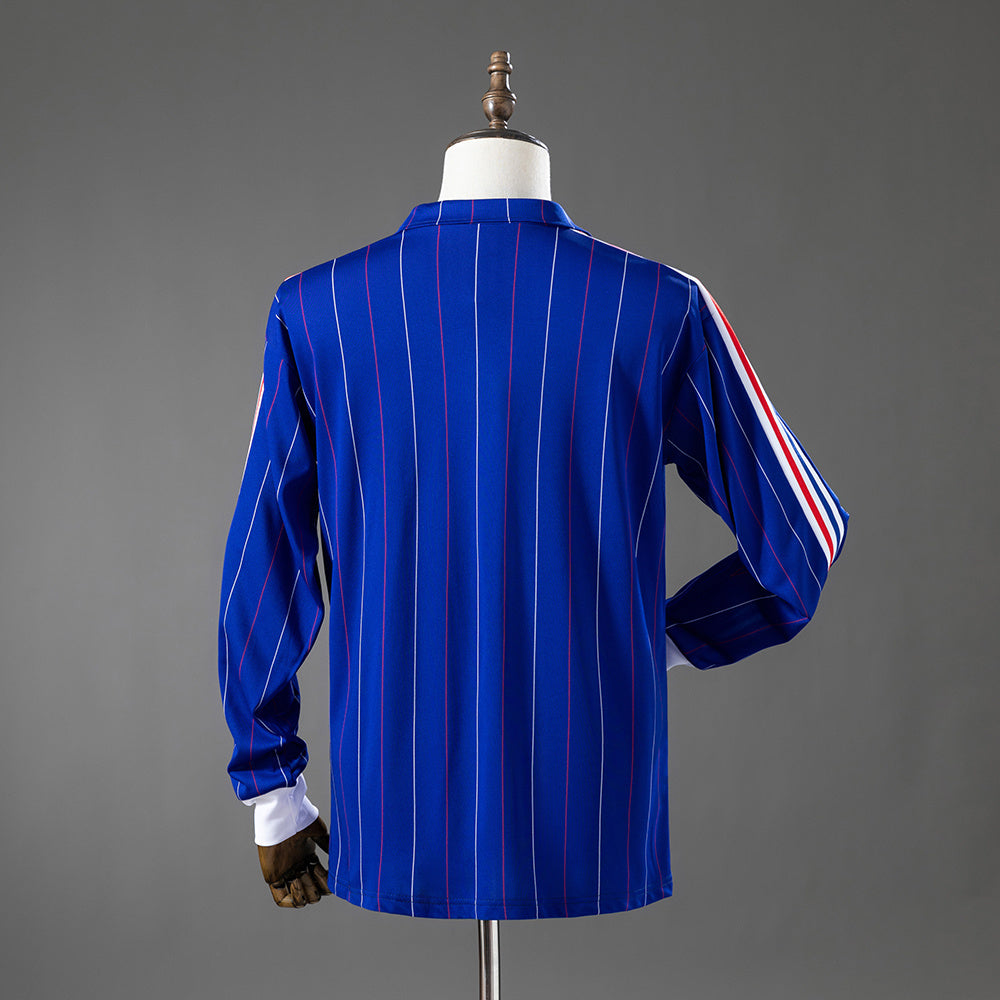 France 80-82 Home Long Sleeve Retro Jersey detail