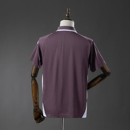 M-U 25-26 POLO - Grey Purple detail