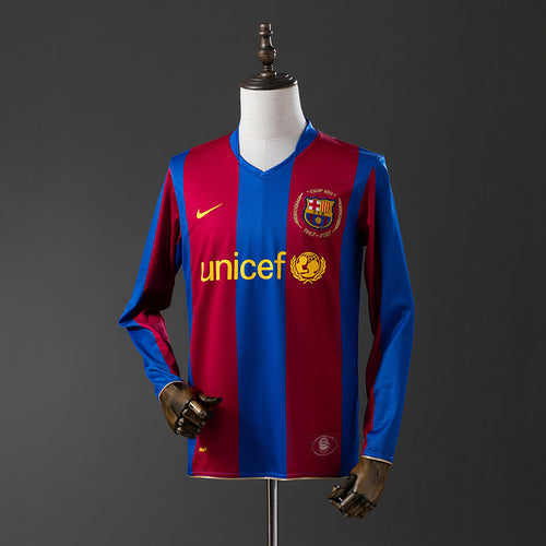Retro 07-08 Barcelona long sleeves home detail