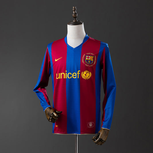 Retro 07-08 Barcelona long sleeves home detail