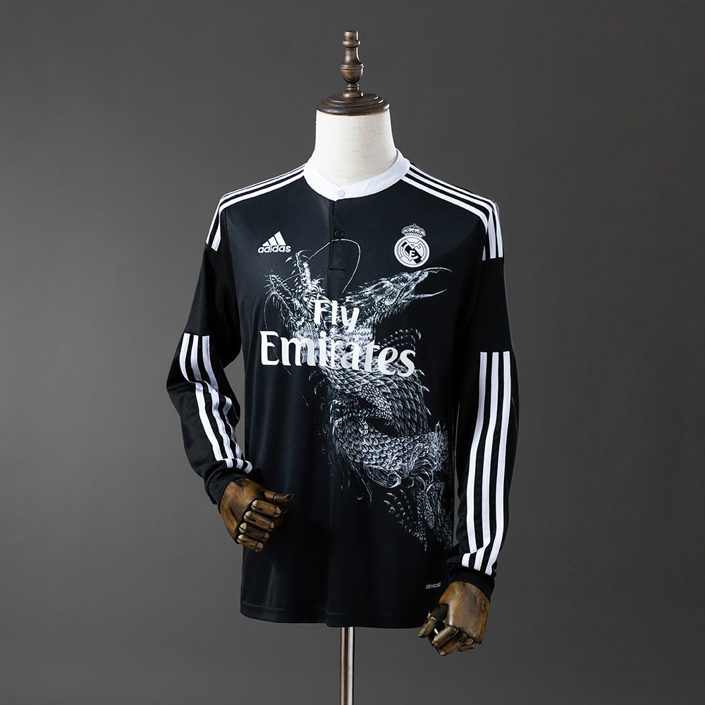 Real Madrid 2014-15 Second Away Long Sleeve Retro Jersey detail