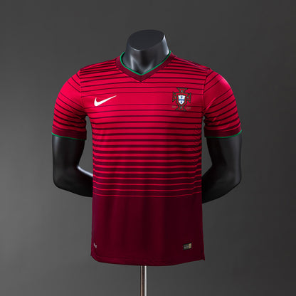 Portugal 2014 Player Version Retro Home Jersey detail