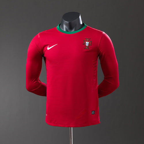 Portugal 2012 Home Long Sleeve Player Version Retro Jersey detail