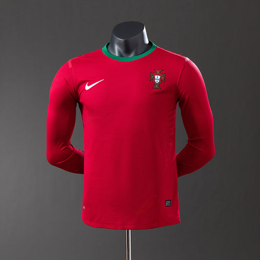Portugal 2012 Home Long Sleeve Player Version Retro Jersey detail