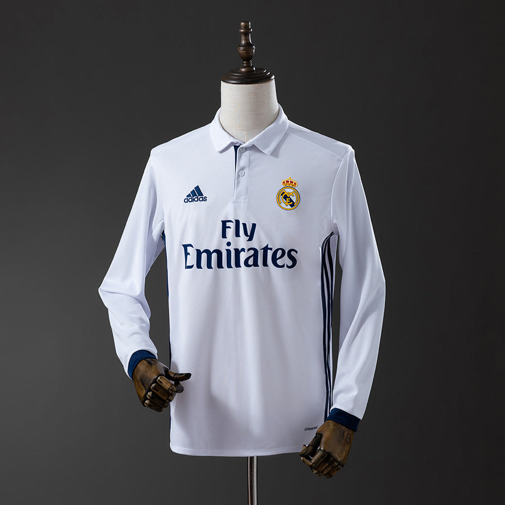 Real Madrid 16-17 Home Long Sleeve Retro Jersey detail