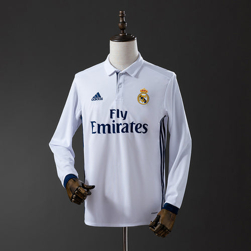 Real Madrid 16-17 Home Long Sleeve Retro Jersey detail