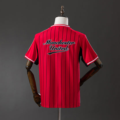 M-U  25-26 US Pack Full-Button Baseball Jersey Red