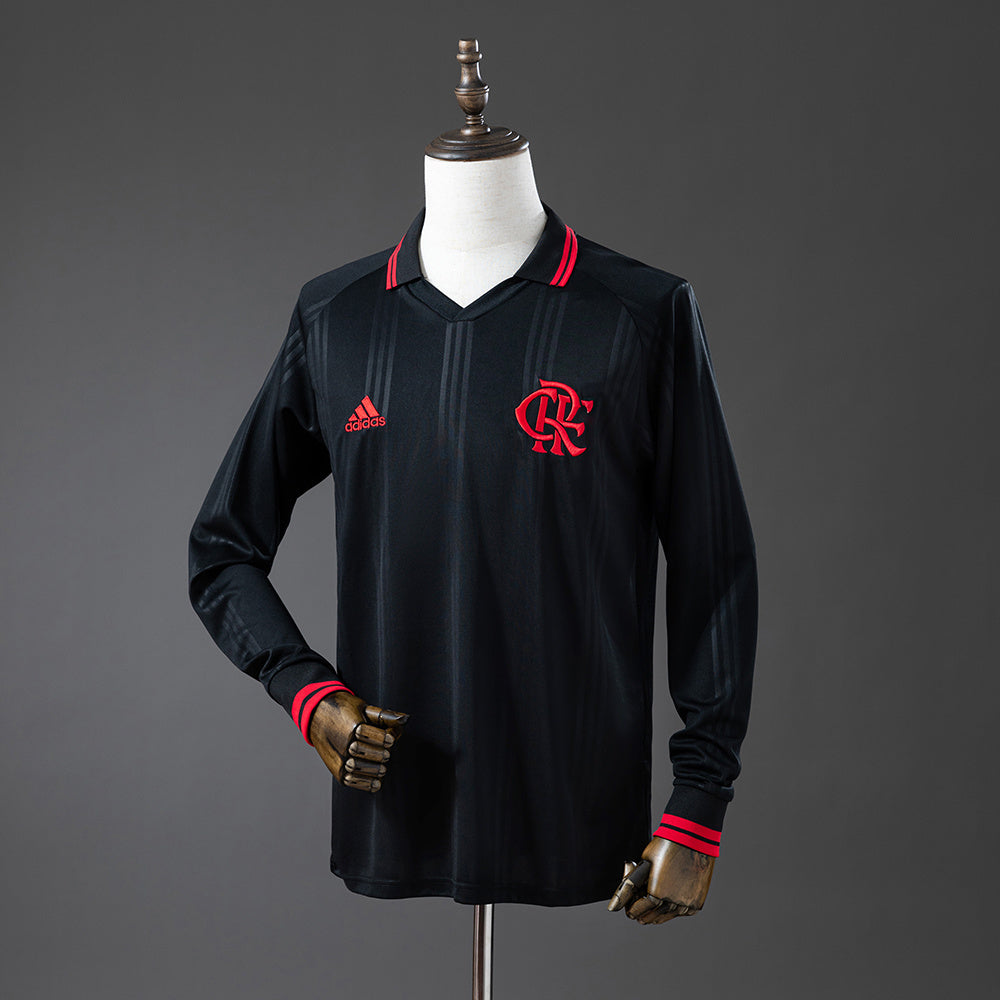 Flamengo 2019-20 Black Classic Edition Long Sleeve Retro Jersey detail