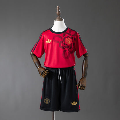 M-U 25-26 Cultural Story - Red Kids Kit Jersey detail